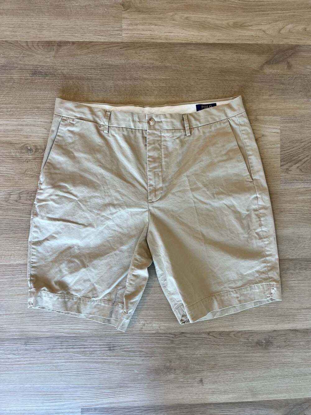 Polo Ralph Lauren, Khaki Stretch Classic Fit Chino Shorts, Preppy, Beachy, 36